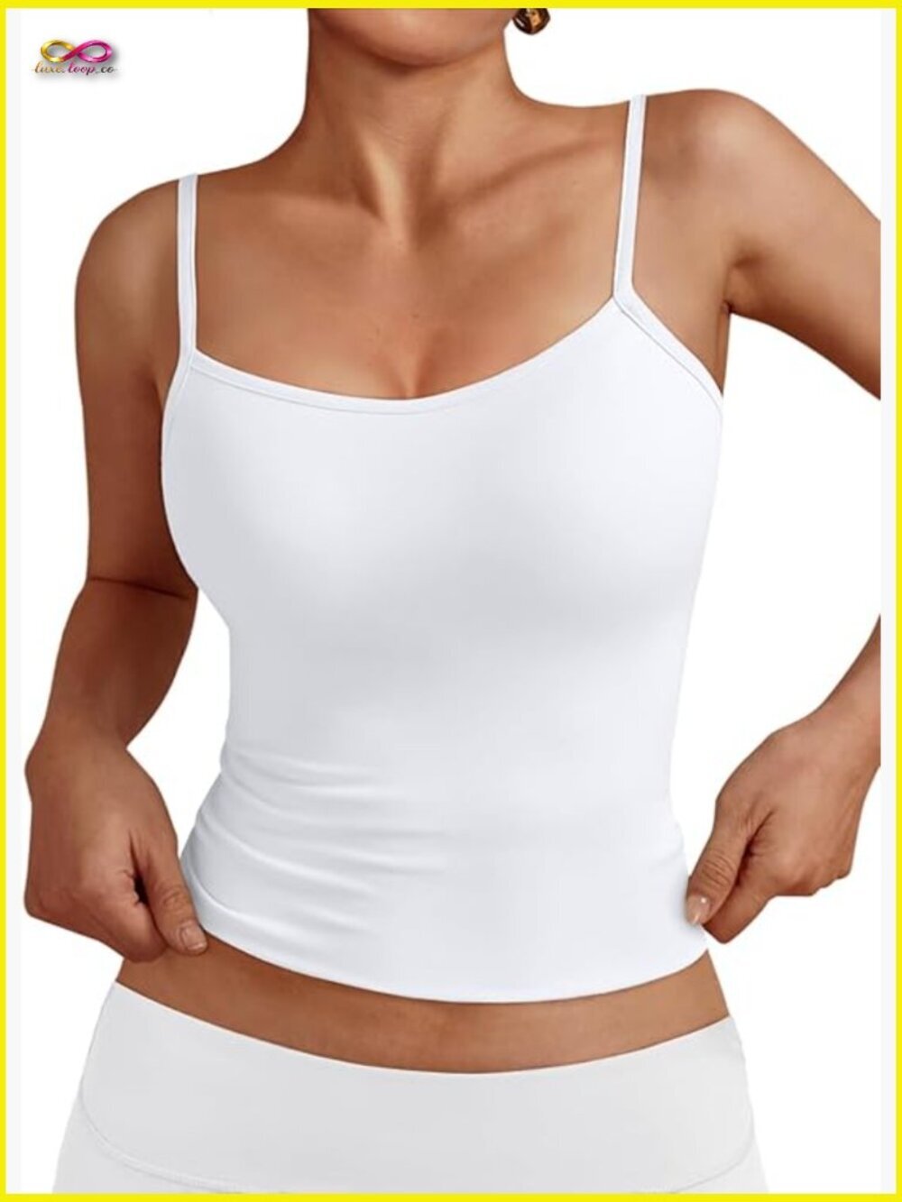 Sleeveless Square Neck Spaghetti Strap Tank Top Y2K Basic Camisole